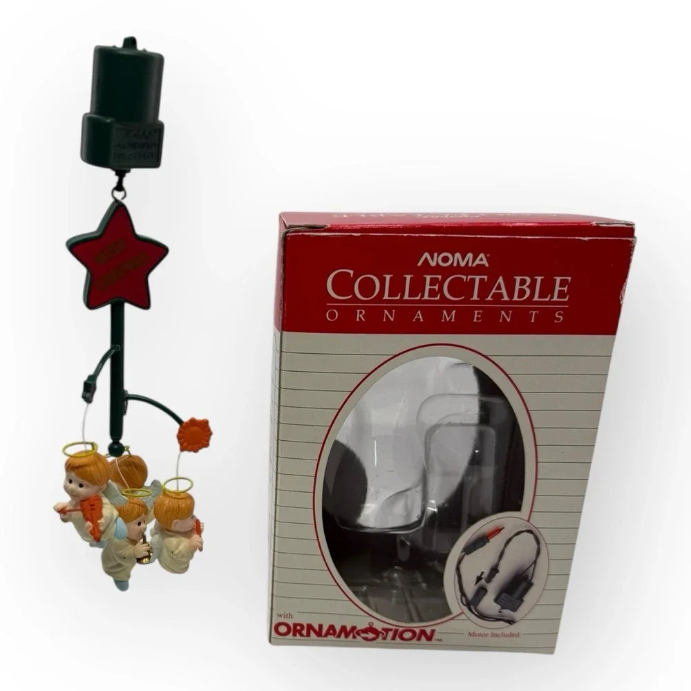 Vintage 1989 NOMA Ornamotion Angels Playing Instruments Animated Xmas Ornament‎